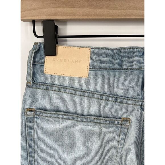 Everlane The 90s Cheeky Size 27 Ankle Jean  Mended Patched Indigo Blue Raw Hem - Picture 4 of 4